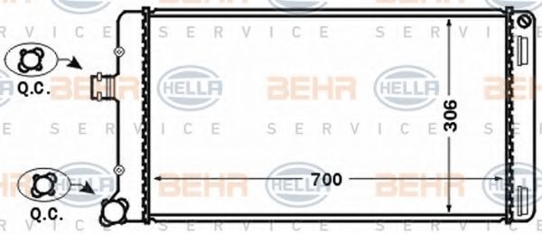 Радиатор, охлаждение двигателя BEHR HELLA SERVICE 8MK 376 767-641