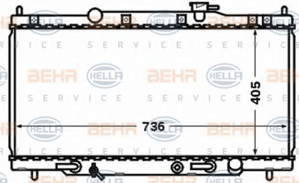 Радиатор, охлаждение двигателя BEHR HELLA SERVICE 8MK 376 768-321