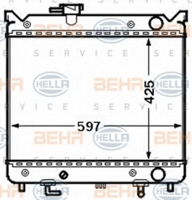 Радиатор, охлаждение двигателя BEHR HELLA SERVICE 8MK 376 773-001