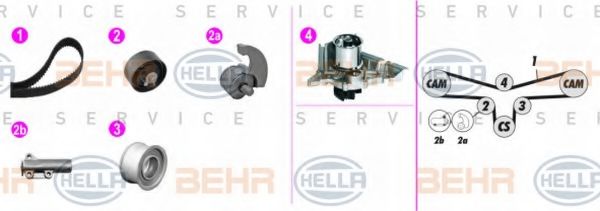 Водяной насос + комплект зубчатого ремня BEHR HELLA SERVICE 8MP 376 816-851