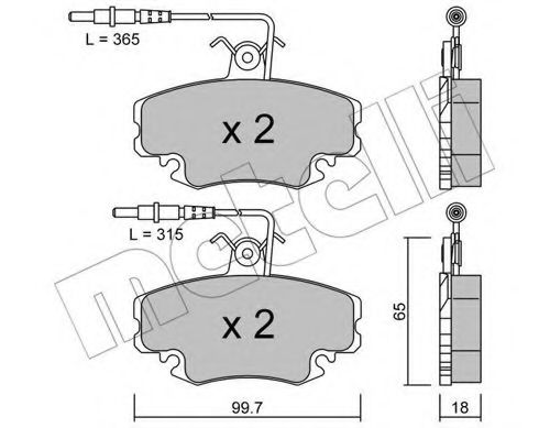 Комплект тормозных колодок, дисковый тормоз METELLI 22-0032-1