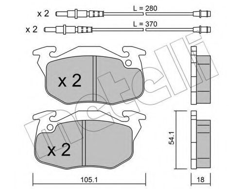 Комплект тормозных колодок, дисковый тормоз METELLI 22-0037-1