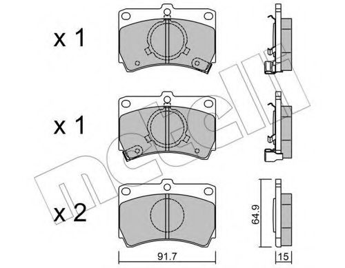 Комплект тормозных колодок, дисковый тормоз METELLI 22-0103-0