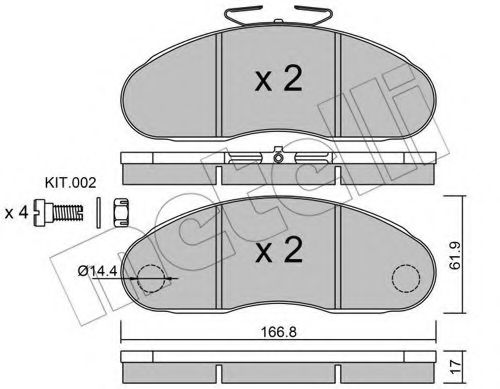 Комплект тормозных колодок, дисковый тормоз METELLI 22-0111-1