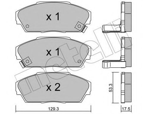 Комплект тормозных колодок, дисковый тормоз METELLI 22-0225-0