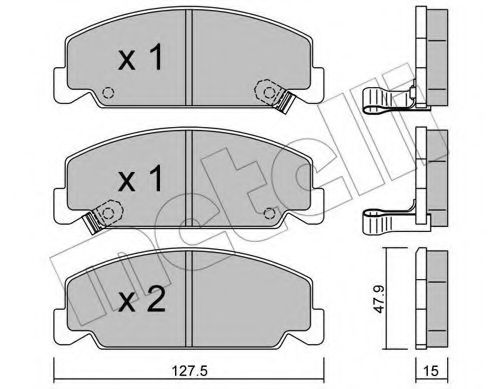 Комплект тормозных колодок, дисковый тормоз METELLI 22-0383-0