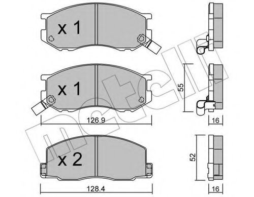 Комплект тормозных колодок, дисковый тормоз METELLI 22-0455-0