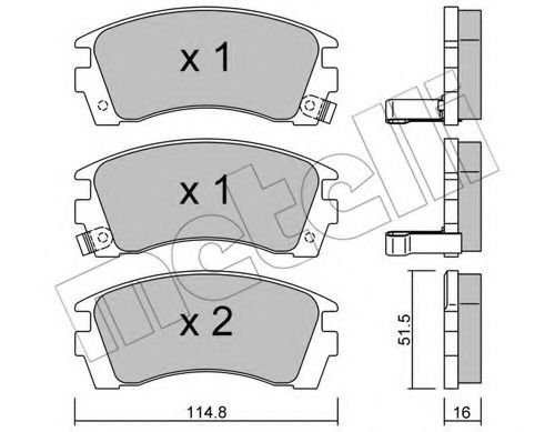 Комплект тормозных колодок, дисковый тормоз METELLI 22-0487-0