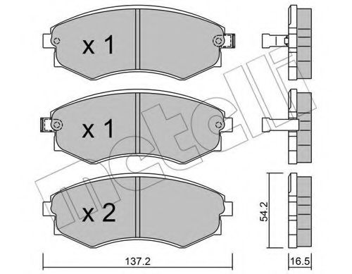 Комплект тормозных колодок, дисковый тормоз METELLI 22-0518-0