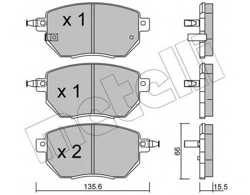 Комплект тормозных колодок, дисковый тормоз METELLI 22-0741-0