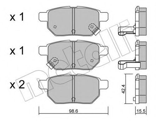 Комплект тормозных колодок, дисковый тормоз METELLI 22-0746-0