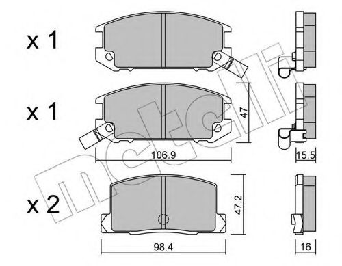 Комплект тормозных колодок, дисковый тормоз METELLI 22-0754-0
