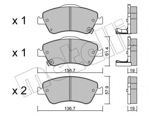 Комплект тормозных колодок, дисковый тормоз METELLI 22-0794-0