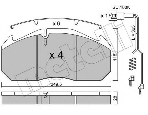 Комплект тормозных колодок, дисковый тормоз METELLI 22-0586-3K