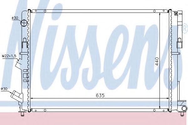 Радиатор, охлаждение двигателя NISSENS 63838