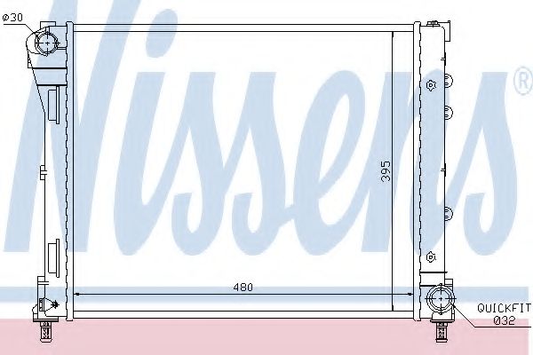 Радиатор, охлаждение двигателя NISSENS 61935