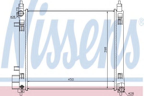 Радиатор, охлаждение двигателя NISSENS 68720