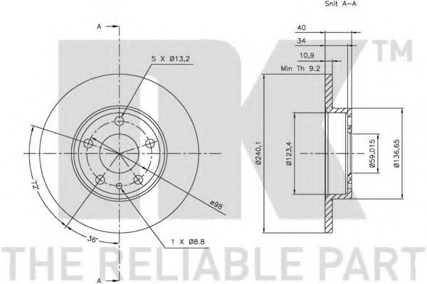 Тормозной диск NK 201020