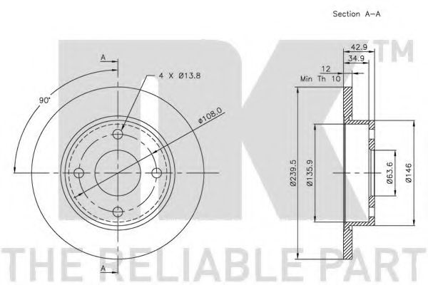 Тормозной диск NK 202543