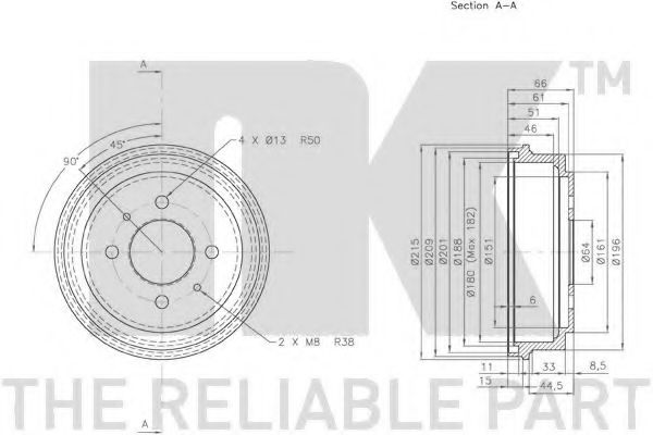 Тормозной барабан NK 253007