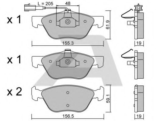 Комплект тормозных колодок, дисковый тормоз AISIN BPFI-1032