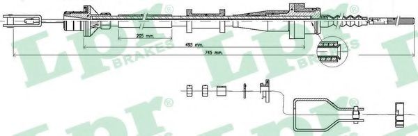 Трос, управление сцеплением LPR C0117C