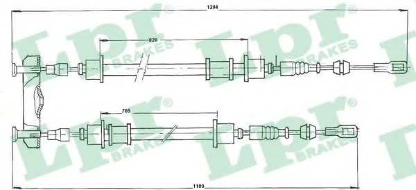 Трос, стояночная тормозная система LPR C0540B