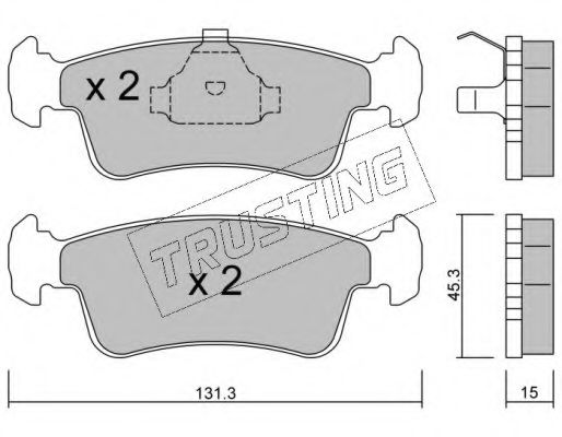 Комплект тормозных колодок, дисковый тормоз TRUSTING 435.0