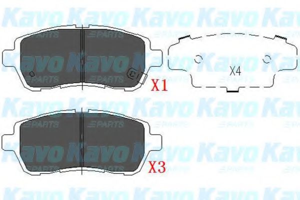 Комплект тормозных колодок, дисковый тормоз KAVO PARTS KBP-1514