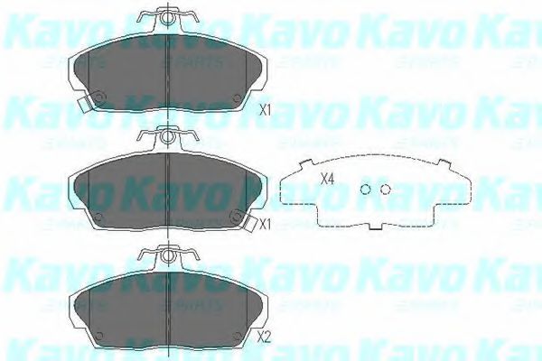 Комплект тормозных колодок, дисковый тормоз KAVO PARTS KBP-2006