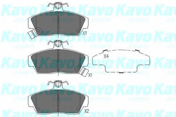 Комплект тормозных колодок, дисковый тормоз KAVO PARTS KBP-2023