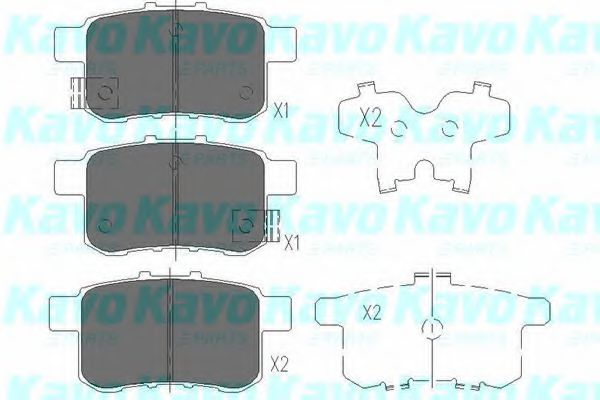 Комплект тормозных колодок, дисковый тормоз KAVO PARTS KBP-2044