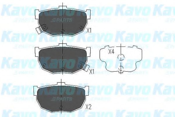 Комплект тормозных колодок, дисковый тормоз KAVO PARTS KBP-3007