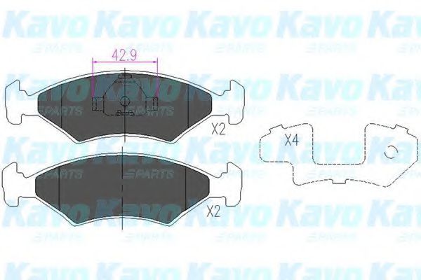 Комплект тормозных колодок, дисковый тормоз KAVO PARTS KBP-4532