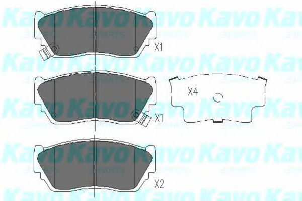 Комплект тормозных колодок, дисковый тормоз KAVO PARTS KBP-6504