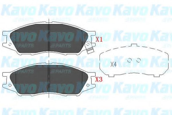 Комплект тормозных колодок, дисковый тормоз KAVO PARTS KBP-6577