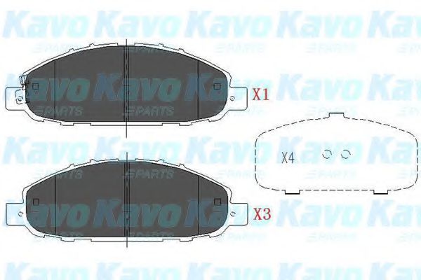 Комплект тормозных колодок, дисковый тормоз KAVO PARTS KBP-6583
