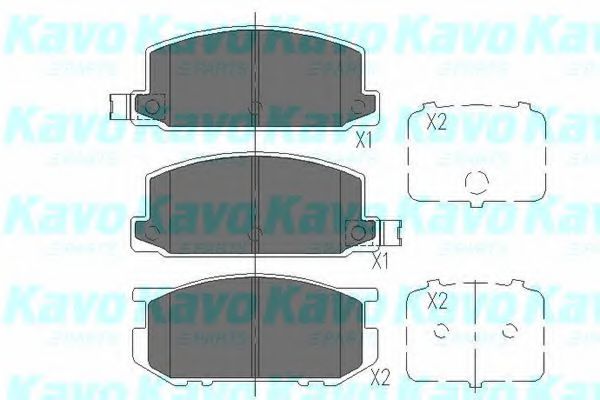 Комплект тормозных колодок, дисковый тормоз KAVO PARTS KBP-8006