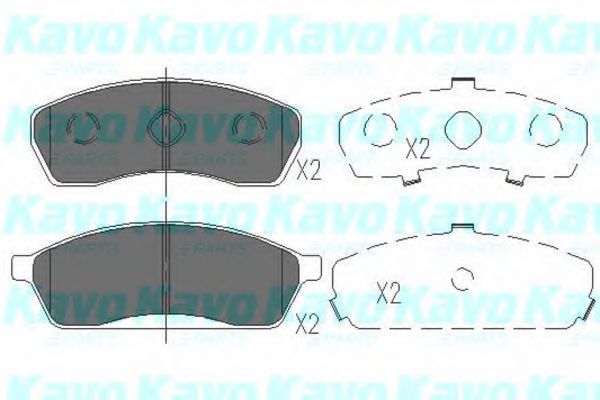 Комплект тормозных колодок, дисковый тормоз KAVO PARTS KBP-8014