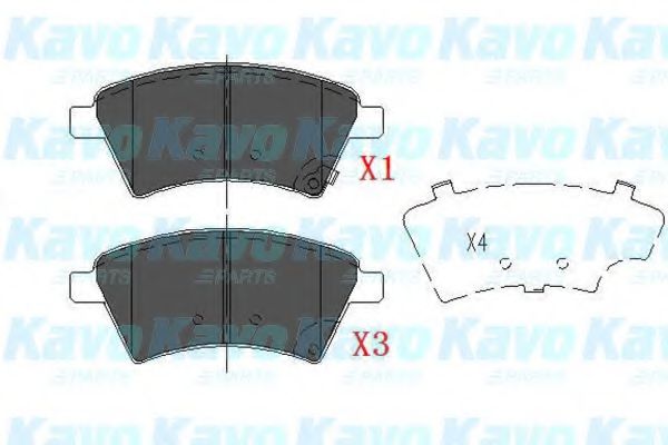 Комплект тормозных колодок, дисковый тормоз KAVO PARTS KBP-8523