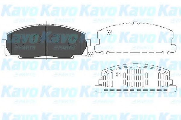 Комплект тормозных колодок, дисковый тормоз KAVO PARTS KBP-9002
