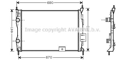 Радиатор, охлаждение двигателя AVA QUALITY COOLING DNA2278