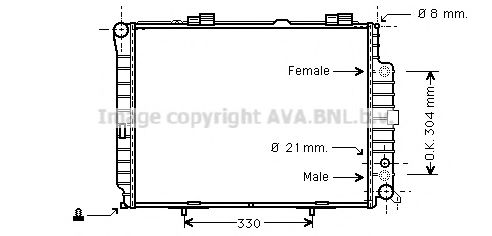 Радиатор, охлаждение двигателя AVA QUALITY COOLING MSA2305