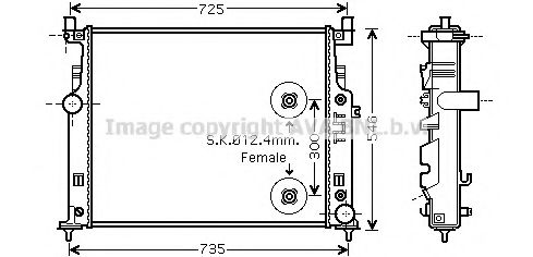 Радиатор, охлаждение двигателя AVA QUALITY COOLING MSA2458