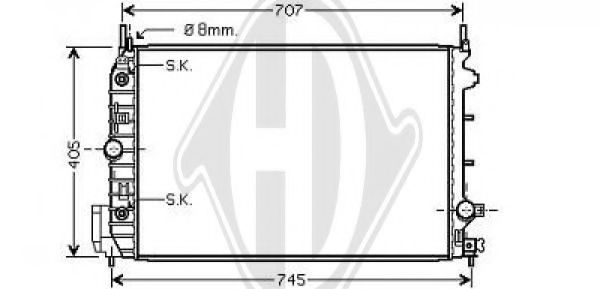 Радиатор, охлаждение двигателя DIEDERICHS 8182511