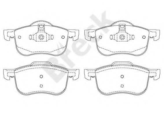 Комплект тормозных колодок, дисковый тормоз BRECK 23073 00 703 00