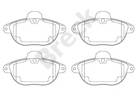 Комплект тормозных колодок, дисковый тормоз BRECK 23146 00 501 10