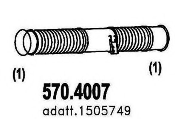 Гофрированная труба, выхлопная система ASSO 570.4007