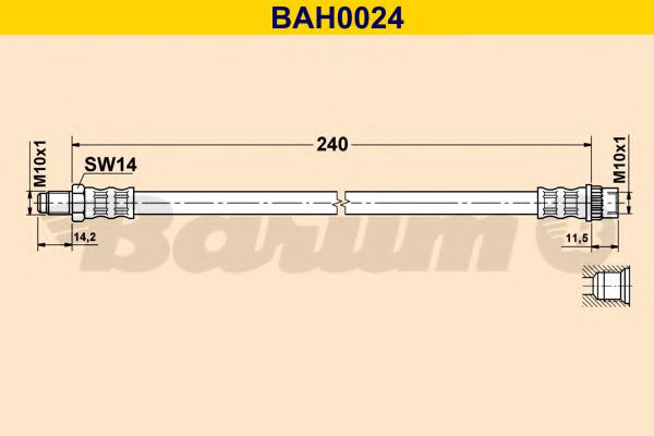 Тормозной шланг BARUM BAH0024