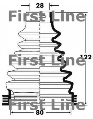 Пыльник, приводной вал FIRST LINE FCB2812